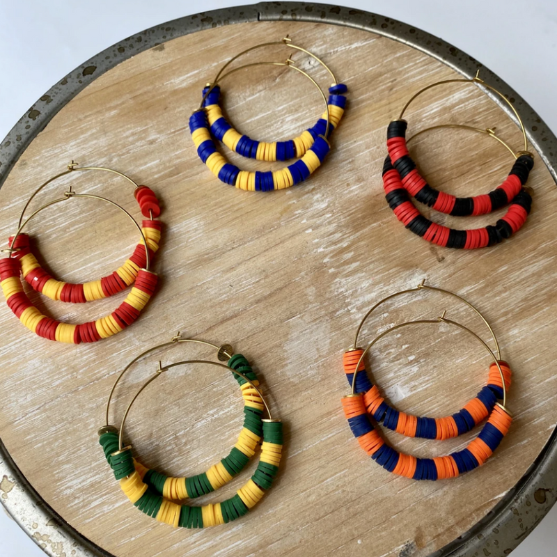 Claire Multi Colour Hoop Earrings – Southbank Centre Shop